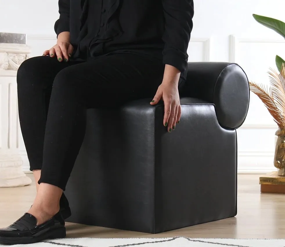 Puf lëkure e zezë, Atelier del Sofa, Rohin - 3