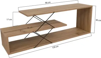Komodë TV Hanah Home, dizajn zigzag, ngjyrë lisi