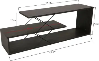 Komodë TV Hanah Home, dizajn Zigzag, ngjyrë kafe e errët