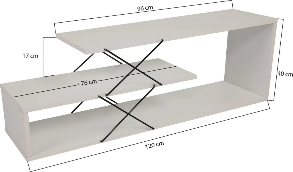 Komodë TV Hanah Home, Zigzag, e bardhë - 1