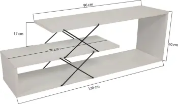 Komodë TV Hanah Home, Zigzag, e bardhë