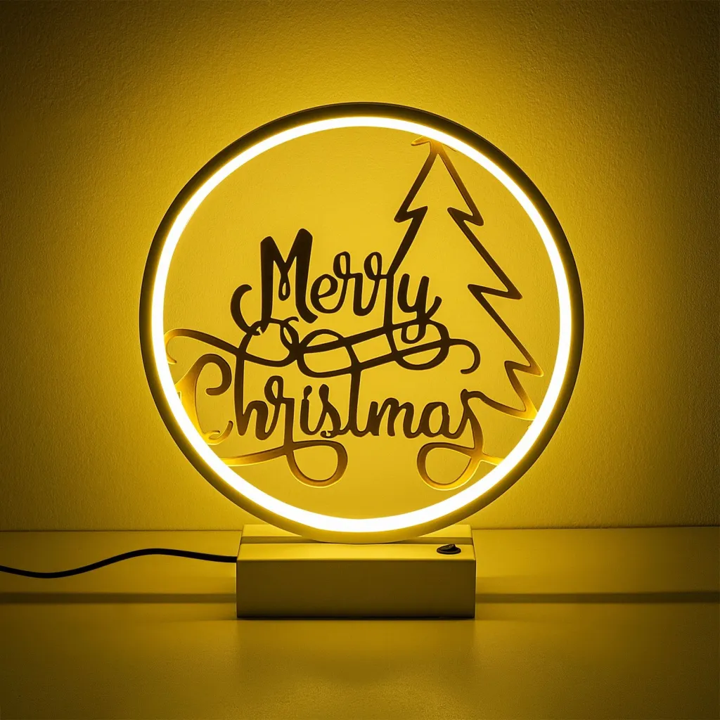 Llambë tavoline Opviq, model XMAS10, e bardhë dhe ari - 7