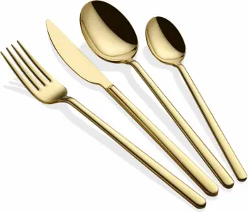 Set lugësh, pirunësh dhe thikash (24 copë), Hermia Allegra, ngjyrë ari dhe argjendi
