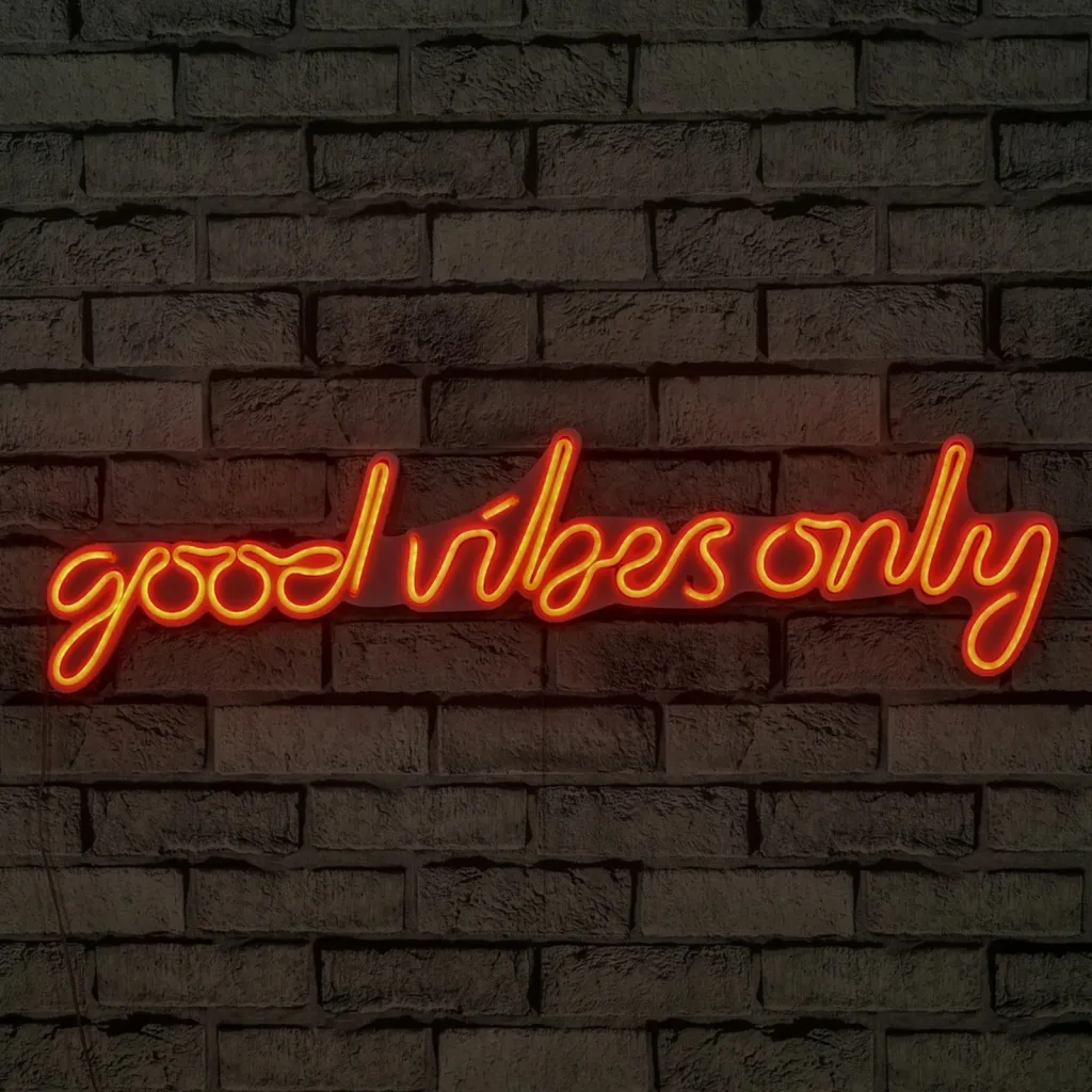 Dekorim plastik LED, Good Vibes Only, ngjyrë e kuqe - 2