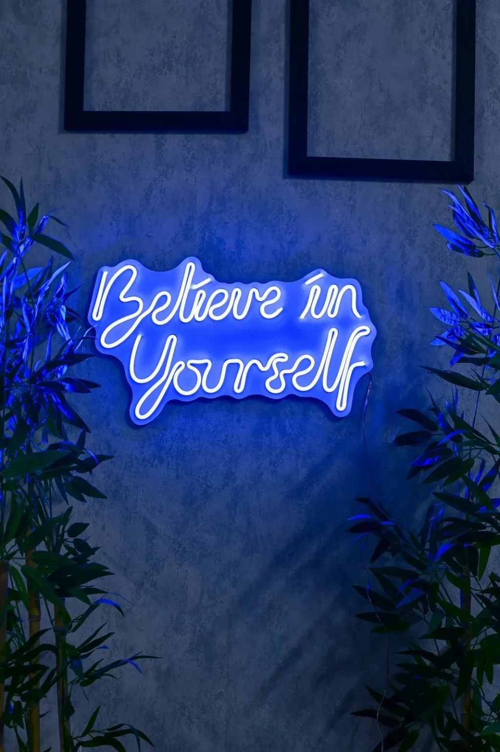 Dekor dritash LED plastike, 'Believe in Yourself', ngjyrë kaltër - 3