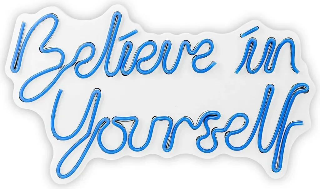 Dekor dritash LED plastike, 'Believe in Yourself', ngjyrë kaltër - 4