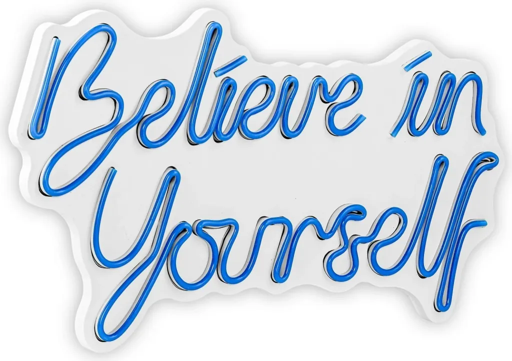 Dekor dritash LED plastike, 'Believe in Yourself', ngjyrë kaltër - 5