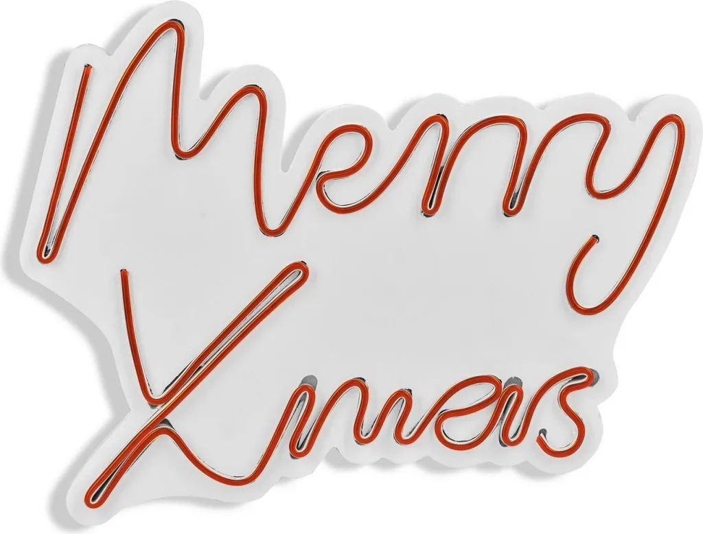Dekor dritash LED plastike, 'Merry Christmas', ngjyrë e kuqe - 8