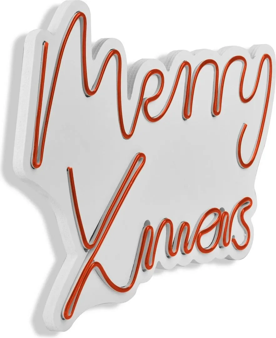 Dekor dritash LED plastike, 'Merry Christmas', ngjyrë e kuqe - 9