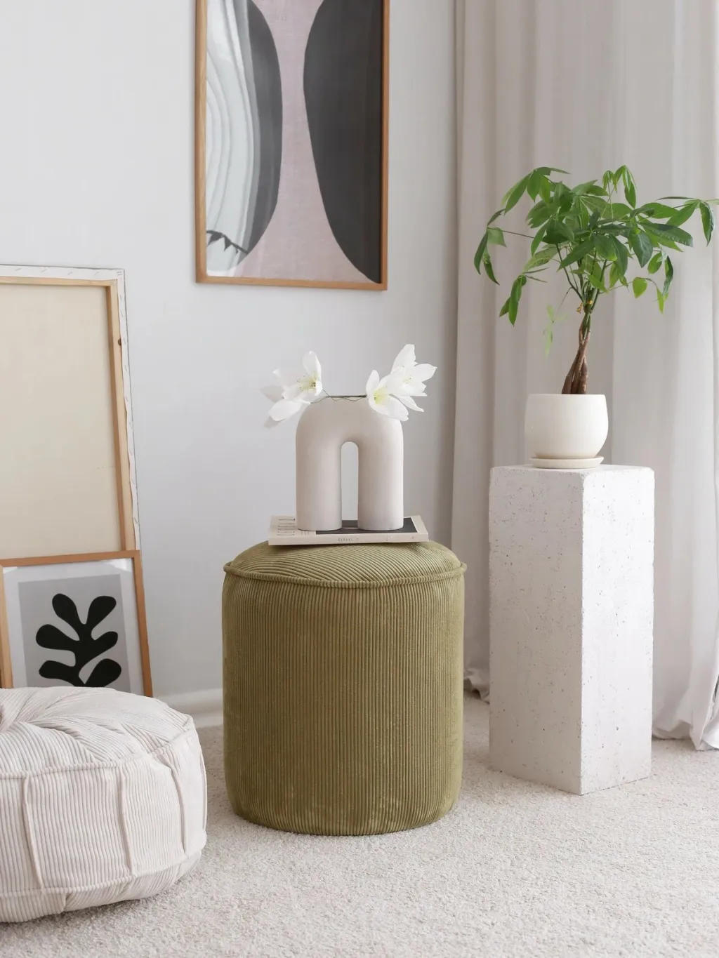 Pouf Atelier del Sofa, Teddy fitilli, ngjyrë khaki - 2