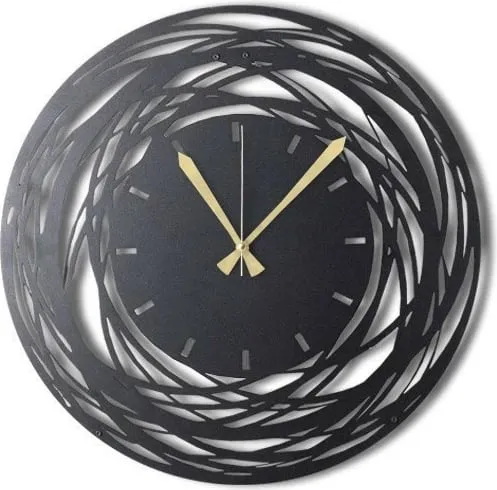 Orë muri dekorative prej metali, Wallity Aprire, e zezë, 70x70cm - 4