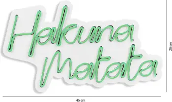 Dekor dritash LED plastike, Hakuna Matata, ngjyrë e gjelbër