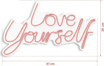 Dritë dekorative LED, plastikë, 'Love Yourself', ngjyrë rozë