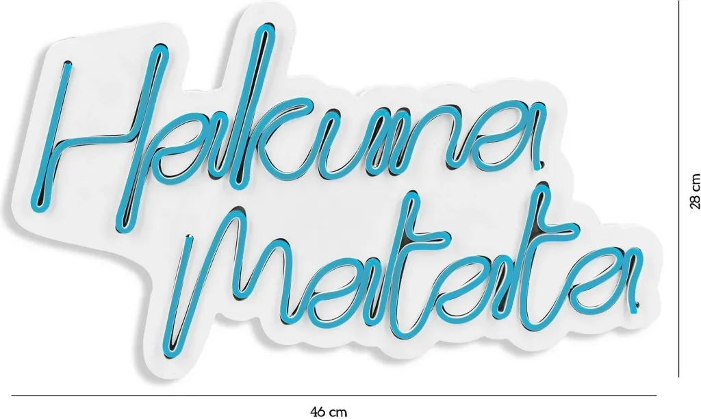 Dekor dritash LED plastike, Hakuna Matata, ngjyrë kaltër - 1