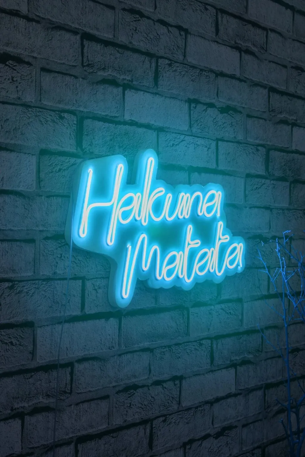 Dekor dritash LED plastike, Hakuna Matata, ngjyrë kaltër - 3