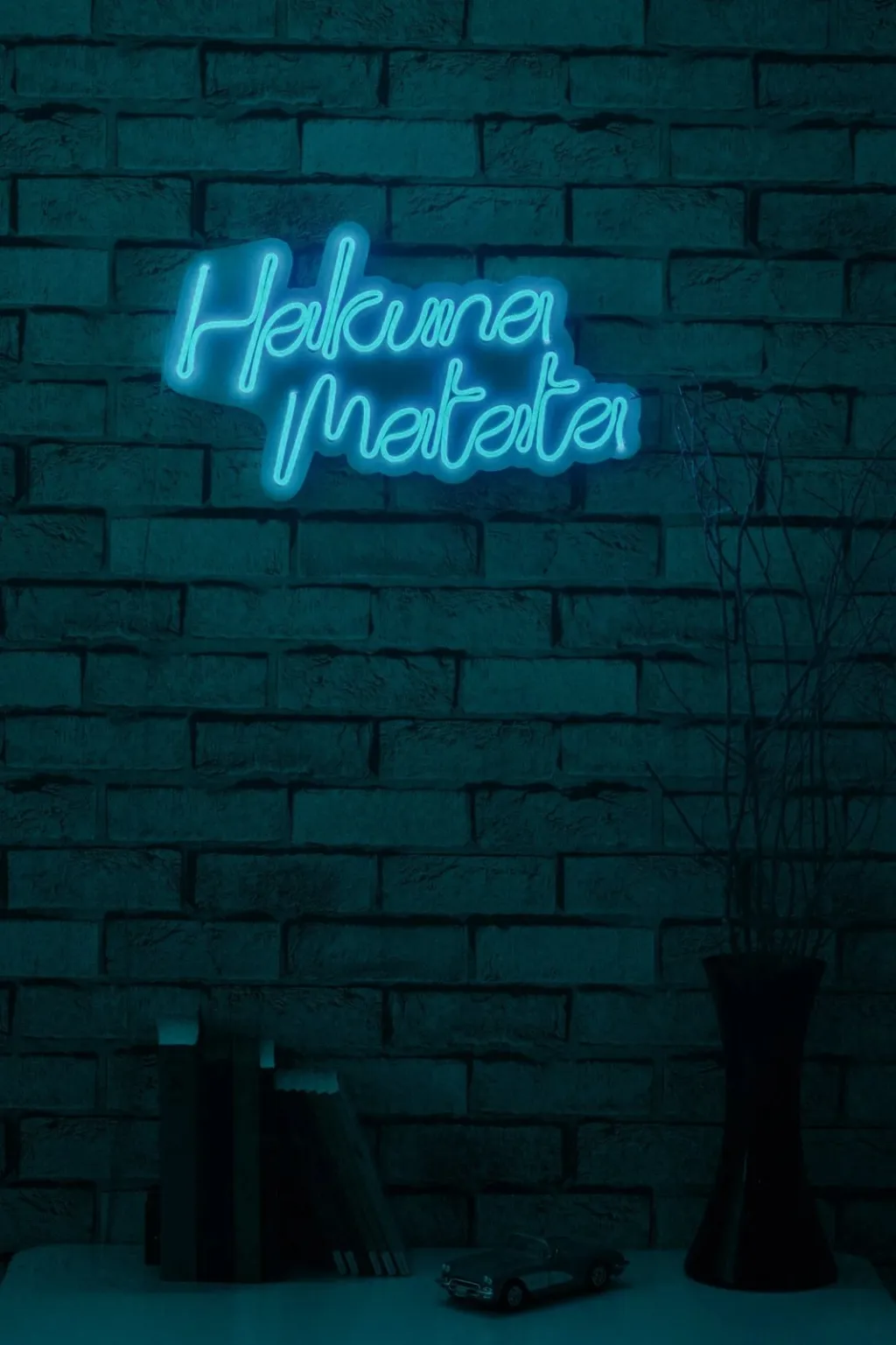 Dekor dritash LED plastike, Hakuna Matata, ngjyrë kaltër - 4