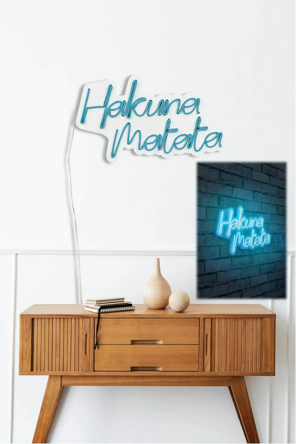 Dekor dritash LED plastike, Hakuna Matata, ngjyrë kaltër - 5