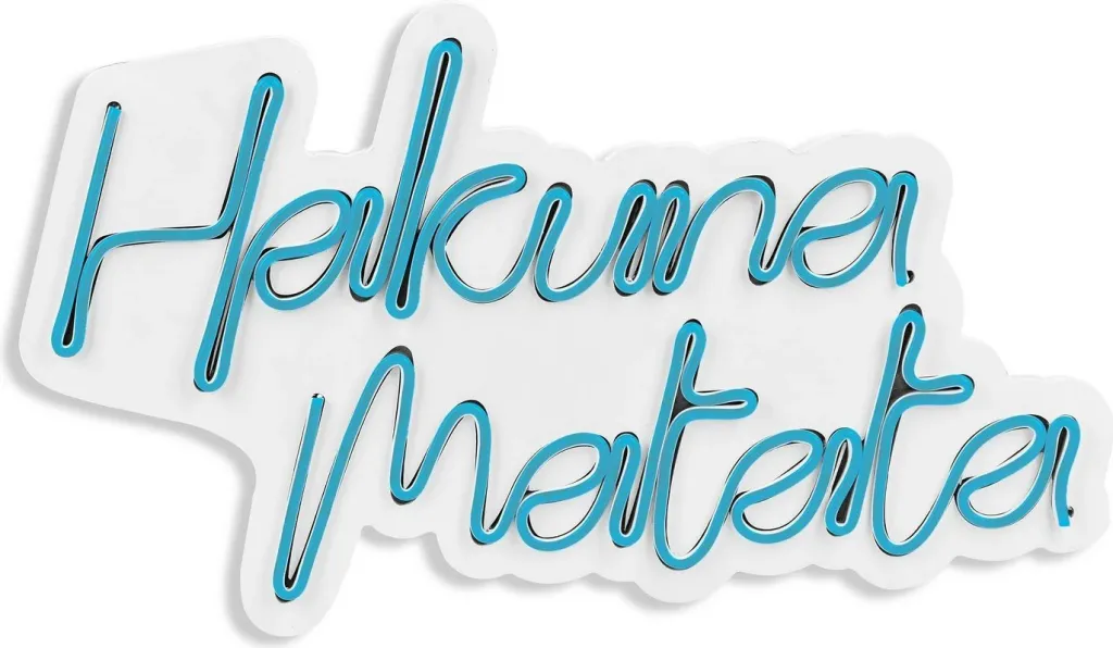 Dekor dritash LED plastike, Hakuna Matata, ngjyrë kaltër - 8