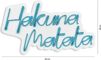 Dekor dritash LED plastike, Hakuna Matata, ngjyrë kaltër