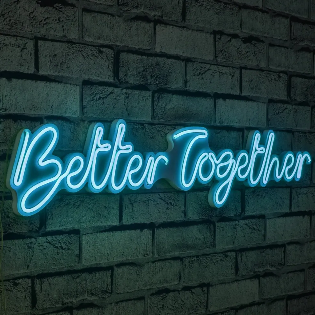 Dekor dritash LED plastike, 'Better Together', ngjyrë e kaltër - 2