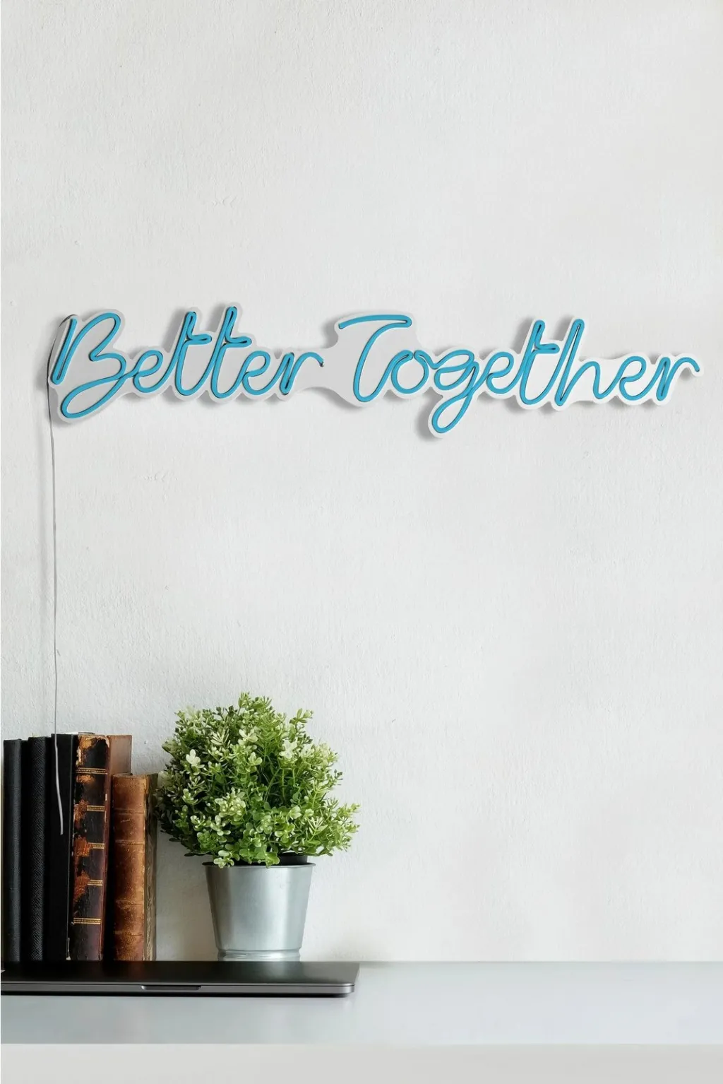 Dekor dritash LED plastike, 'Better Together', ngjyrë e kaltër - 6
