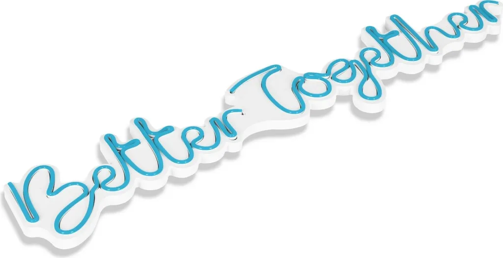 Dekor dritash LED plastike, 'Better Together', ngjyrë e kaltër - 7