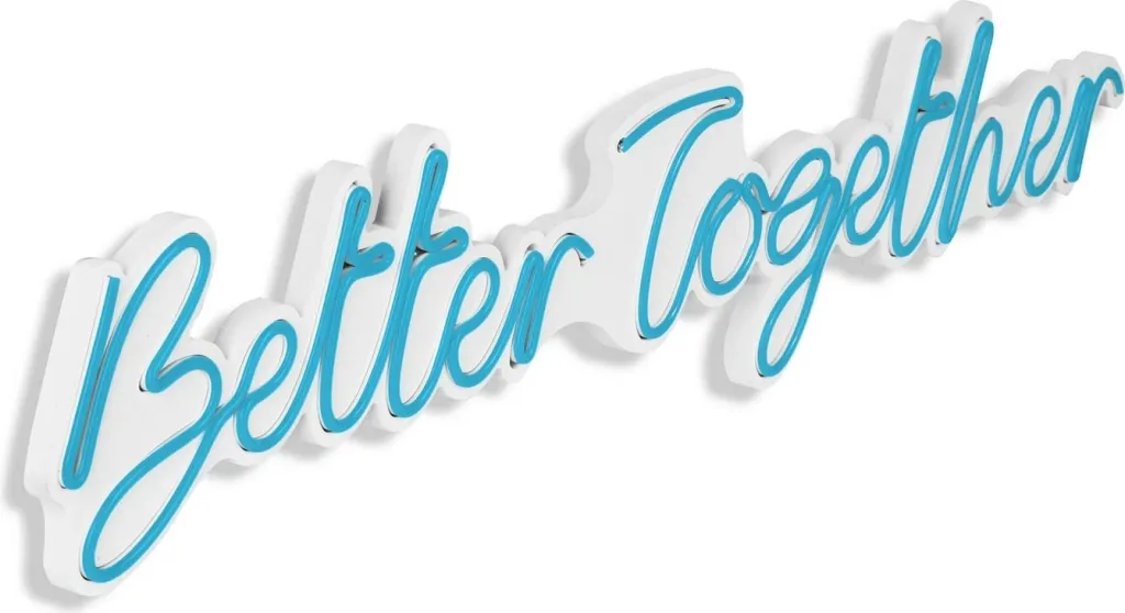 Dekor dritash LED plastike, 'Better Together', ngjyrë e kaltër - 9
