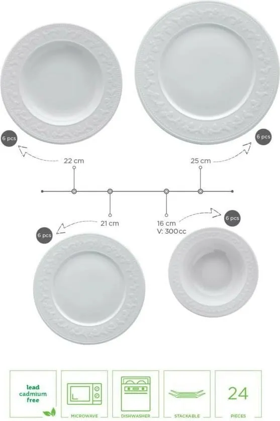 Set enësh për drekë (24 copë), Hermia, SV24Y200 - 8