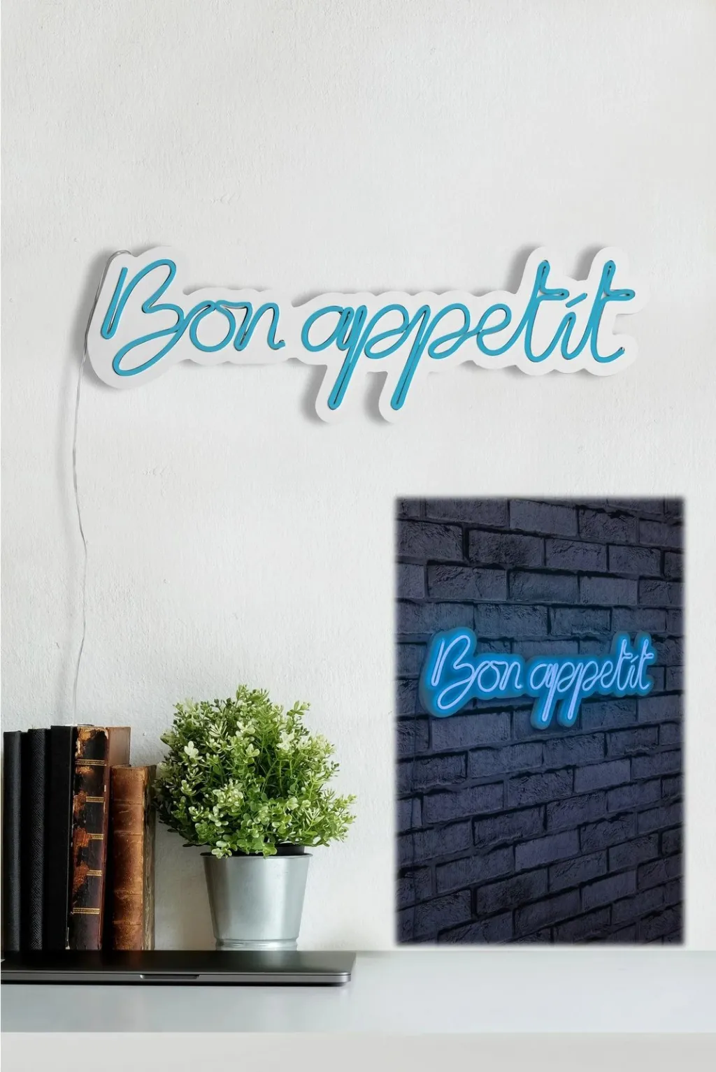 Dritë dekorative LED plastike, Bon Appetit, ngjyrë blu - 5