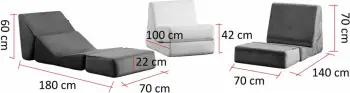 Krevat-karrige një vendësh Atelier del Sofa, Origami, ngjyrë krem