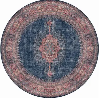 Qilim i rrumbullakët, 230cm, Conceptum Hypnose, blues chenille, ngjyrë blu e errët AL 26