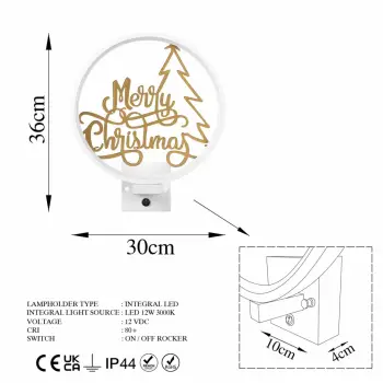 Llambë muri Opviq, XMAS26, e bardhë dhe e artë