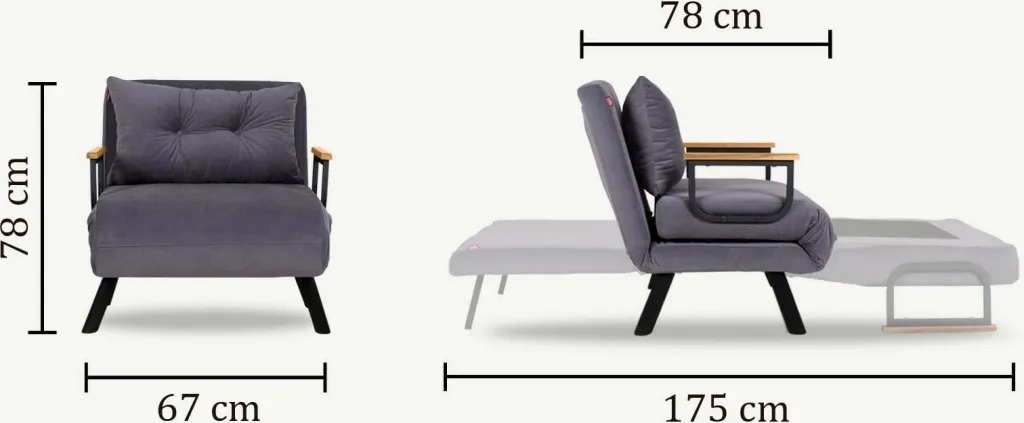Krevate-kolltuk një vendësh Sando, kafe e çelët, Atelier del Sofa - 1