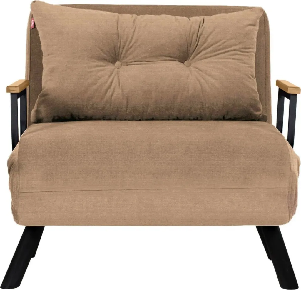 Krevate-kolltuk një vendësh Sando, kafe e çelët, Atelier del Sofa - 3