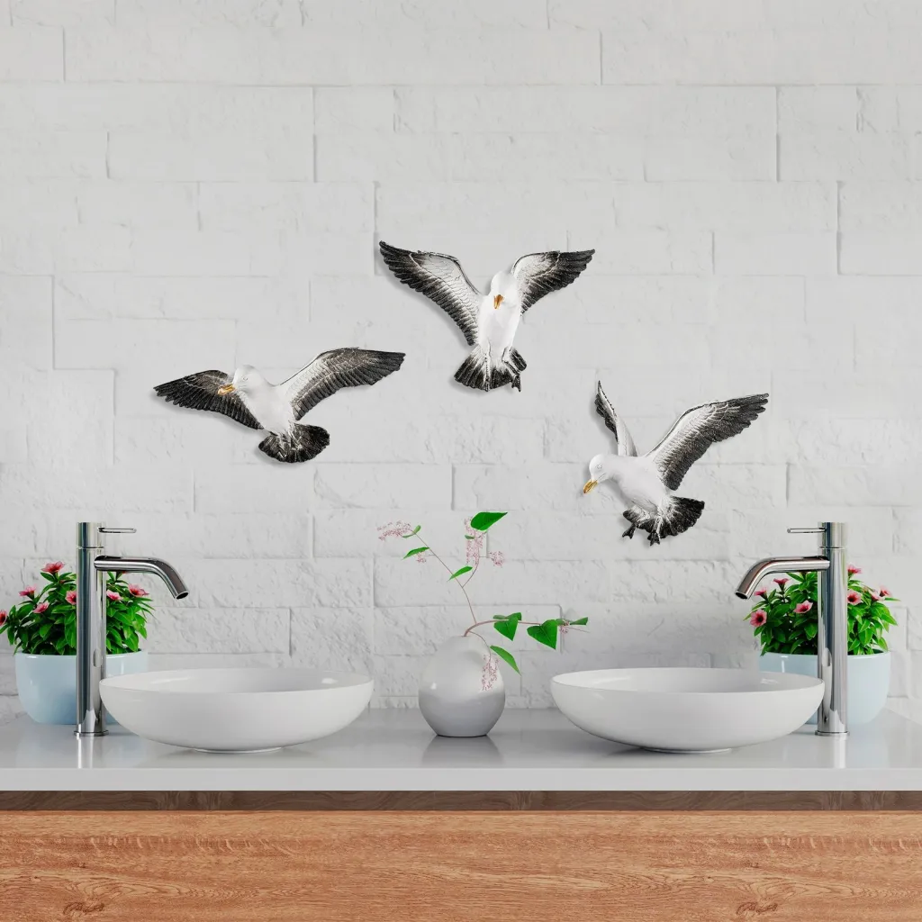 Objekt dekorativ Aberto Design, BIRDS 2, shumëngjyrësh, set 3 copë - 3