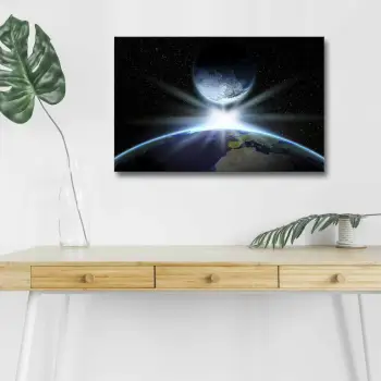 Pikturë dekorative në kanavacë me drita LED, Wallity NASA-039, shumëngjyrëshe, 45x70cm