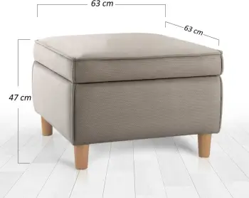 Puf Atelier del Sofa, kafe, 100% pambuk, këmbë druri ahu, me hapësirë ruajtëse