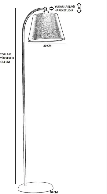 Llambë dyshemeje Opviq, Azra, e zezë, abazhuri piramidë, 154cm