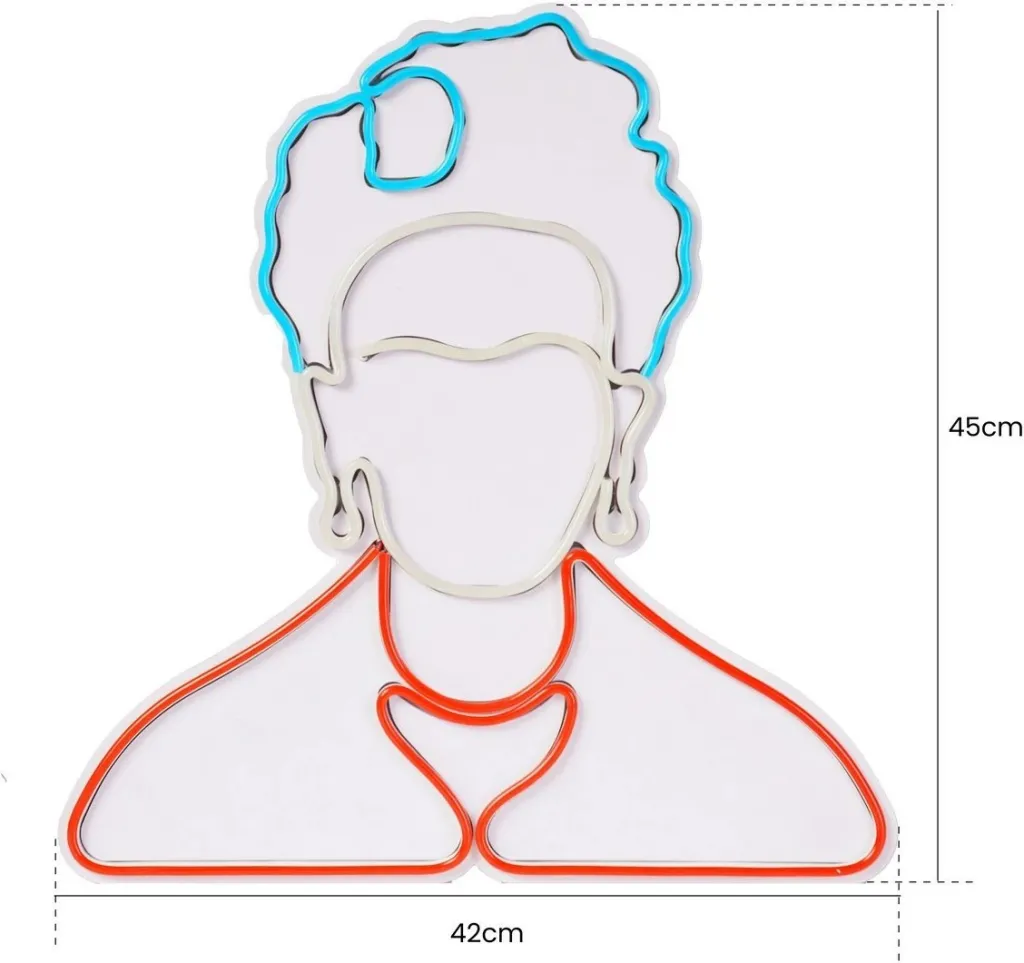 Dritë dekorative LED plastike, Frida Kahlo, e bardhë, e kuqe, e kaltër - 1