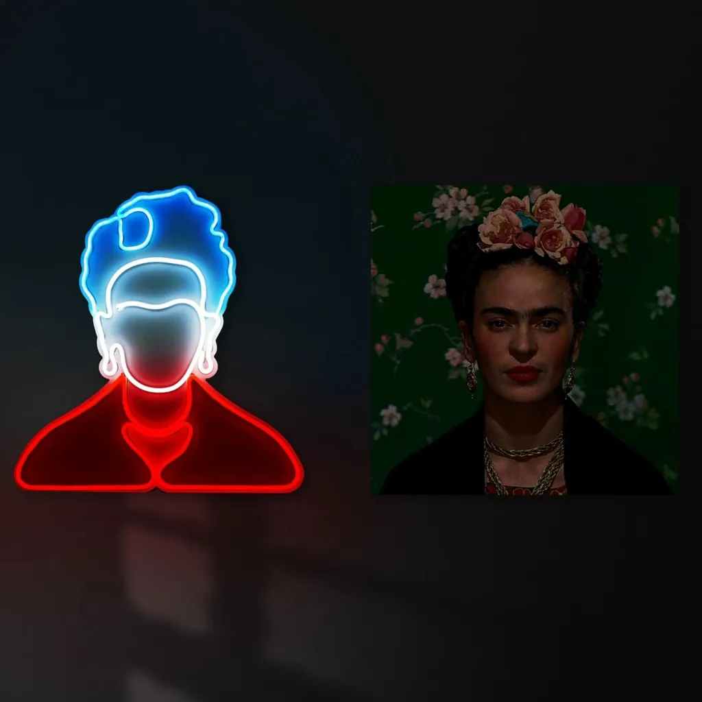 Dritë dekorative LED plastike, Frida Kahlo, e bardhë, e kuqe, e kaltër - 2