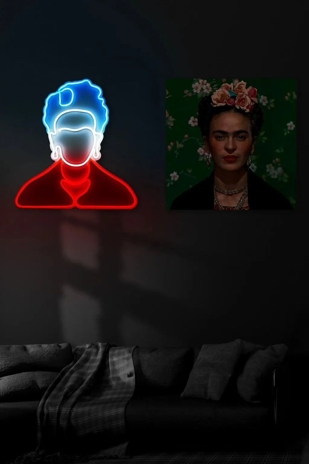 Dritë dekorative LED plastike, Frida Kahlo, e bardhë, e kuqe, e kaltër - 3