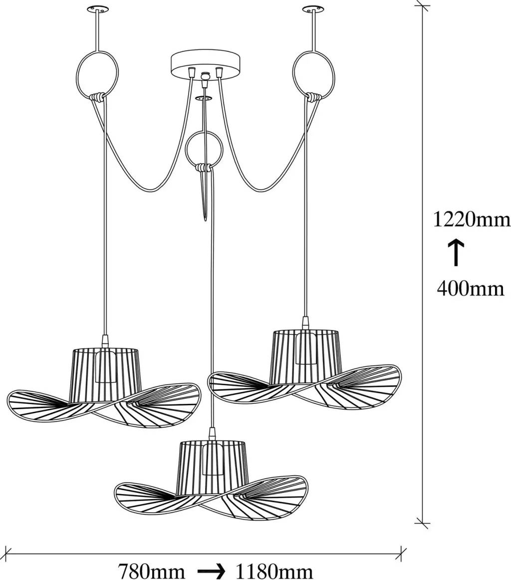 Llambë tavani Opviq, metal i zi, Tel - 6741 - 4
