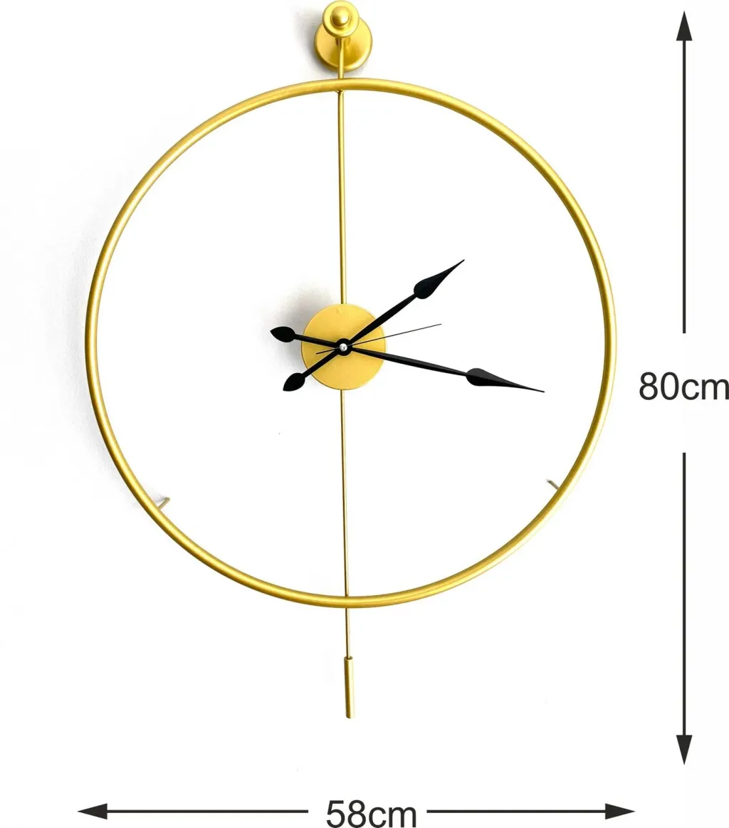 Orë muri dekorative prej metali, Wallity, Mclock-00101, ngjyrë ari - 1