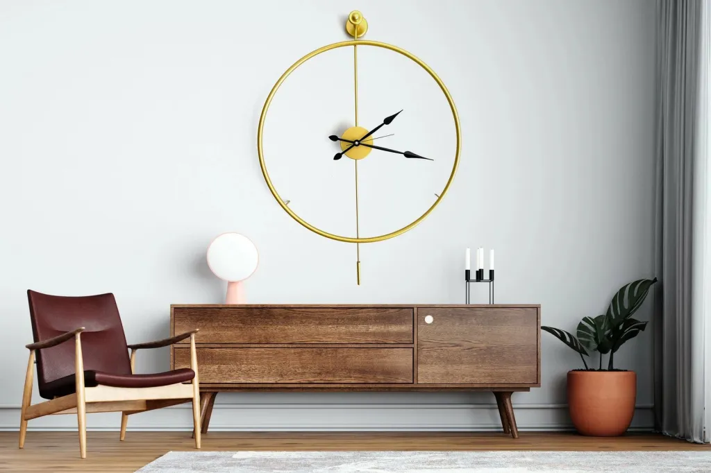 Orë muri dekorative prej metali, Wallity, Mclock-00101, ngjyrë ari - 2