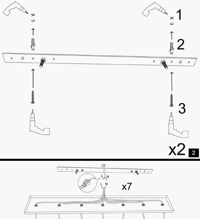 Llambë tavani Opviq, model Tel - 6701, ngjyrë e zezë - 8