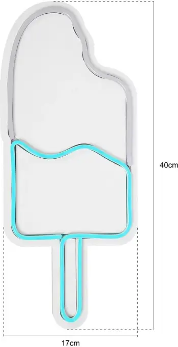Dekor dritash LED, plastik, formë akulloreje, ngjyrë bardhë dhe kaltër, Wallity