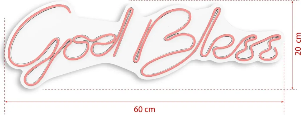 Dekor dritash LED, plastikë, ngjyrë rozë, God Bless, Wallity - 1