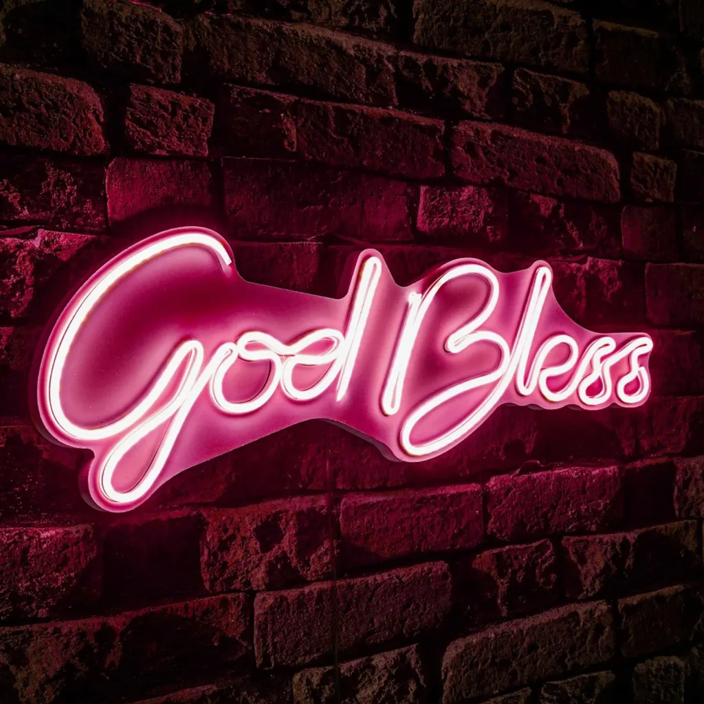 Dekor dritash LED, plastikë, ngjyrë rozë, God Bless, Wallity - 2