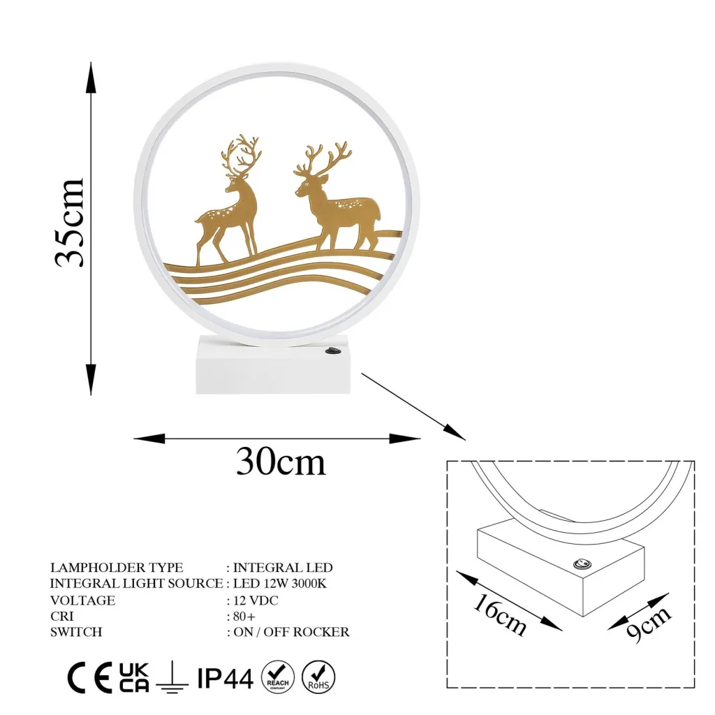 Llambë tavoline Opviq, XMAS14, e bardhë dhe e artë - 1