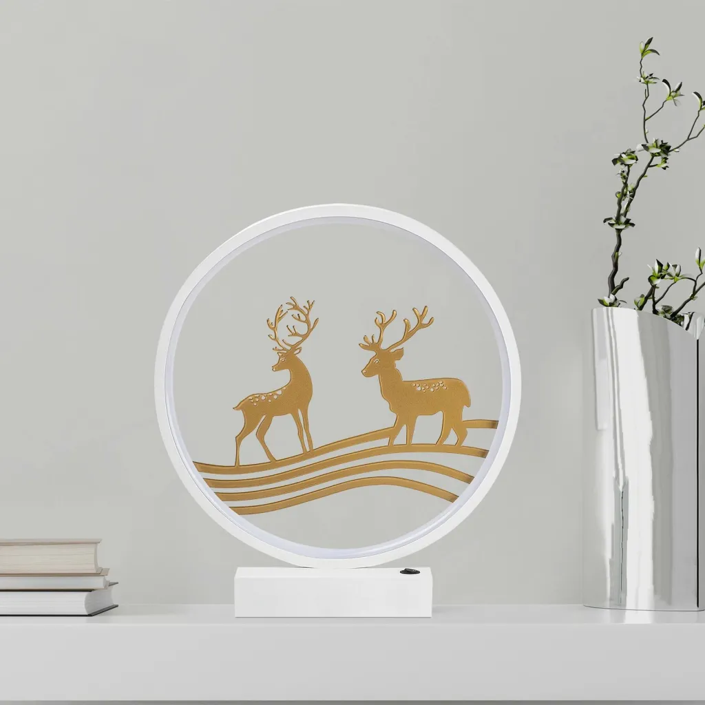 Llambë tavoline Opviq, XMAS14, e bardhë dhe e artë - 3